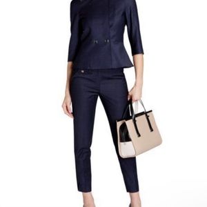 Ted Baker Navy Blue Wool Blend Ziviat slacks size 6 US size 2 Ted Baker